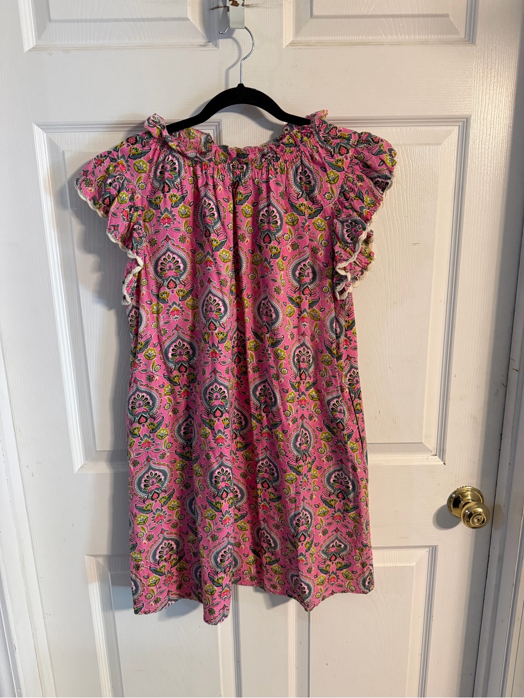 Thml Pink Paisley Ruffle-Sleeve Mini Dress